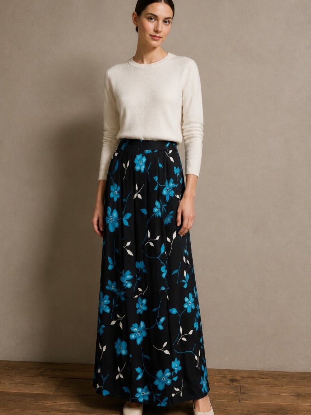 Paul Richard Uniform Vtg Maxi Floral Skirt Medium Y2K Whimsigoth Fairy Grunge